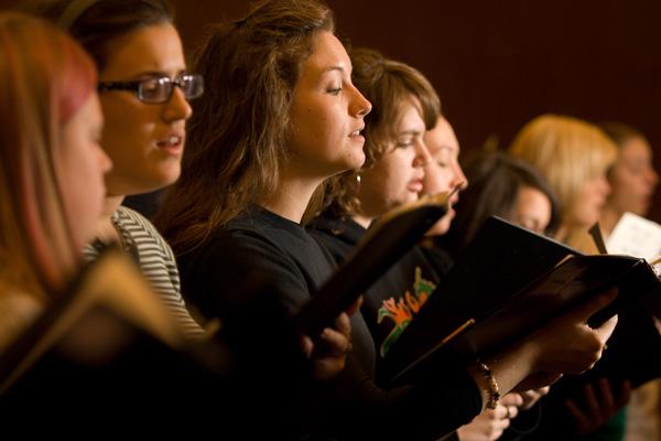 Students singing